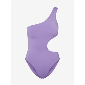 Světle fialové dámské jednodílné plavky s průstřihem Pieces Bara - Dámské