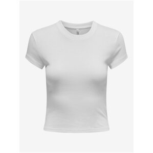 Bílé dámské basic tričko ONLY Elina - Dámské