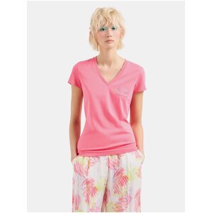Růžové dámské tričko Armani Exchange - Dámské