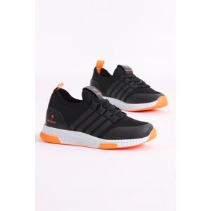 Tonny Black Kids Unisex Black Orange Sneakers Tbqnt