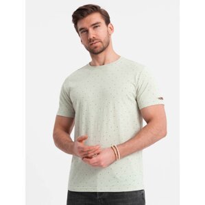 Ombre BASIC men's t-shirt with decorative pilling effect - green