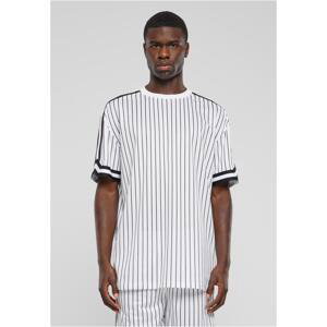 Pánské tričko Oversized Striped Mesh Tee - bílo/černé