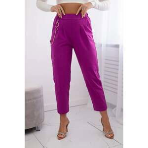 Nové punto kalhoty s řetízkem tmavě fialové barvy