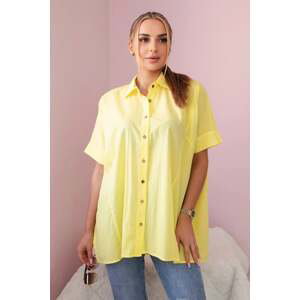 Bavlněná košile s krátkým rukávem žluté barvy