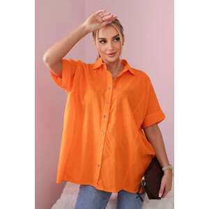 Bavlněná košile s krátkým rukávem oranžové barvy