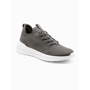 Ombre Men's ankle sneakers in combined materials - navy blue