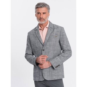 Ombre Men's REGULAR cut jacket with linen - graphite