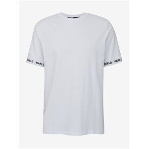 Bílé pánské tričko KARL LAGERFELD - Pánské