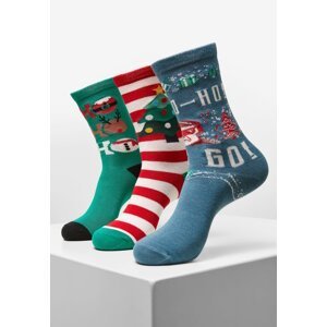 Ho Ho Ho vánoční ponožky 3-balení vícebarevné