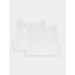 Dámská bavlněná podprsenka pro každodenní nošení 4F (2 Pack) - bílá