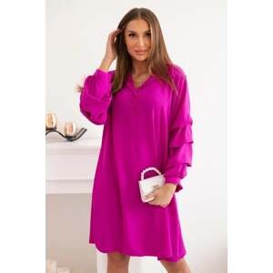 Oversize šaty s volánovými rukávy, fialová