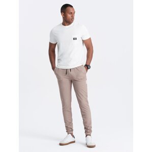Ombre Men's structured knit sweatpants - coffee