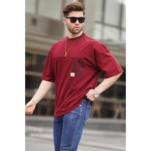 Madmext Claret Red Oversize Printed Men's T-Shirt 6193