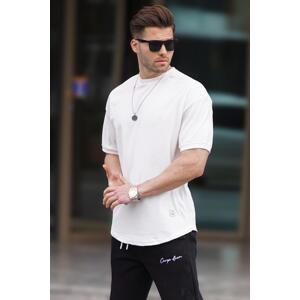 Madmext Ecru Basic Oversize Men's T-Shirt 7012