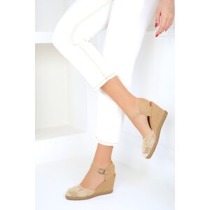 Soho Women's Beige Wedge Heels 19005