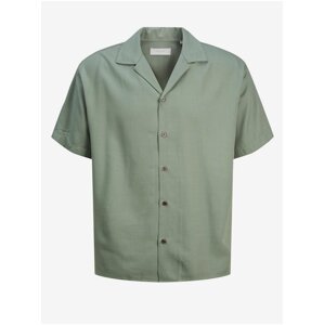 Zelená pánská košile s krátkým rukávem Jack & Jones Aaron - Pánské