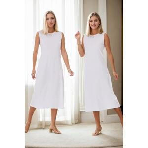 E2145 Dewberry Set of Two Women Dresses-WHITE-WHITE