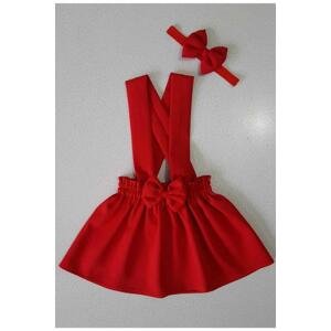N2436 Dewberry Girls Crepe Dress Bandana-RED