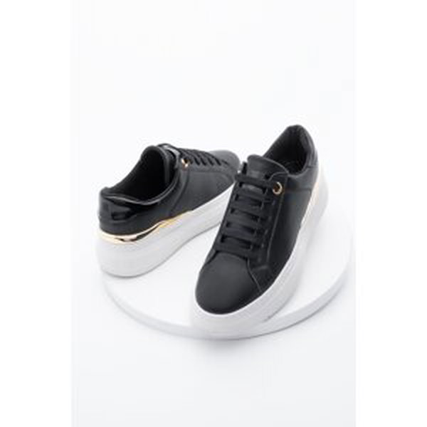 Marjin Women's Sneaker Thick Sole Sports Shoes Sirya Black