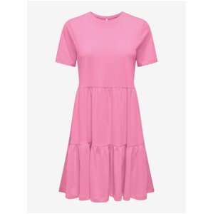 Růžové dámské basic šaty ONLY May - Dámské
