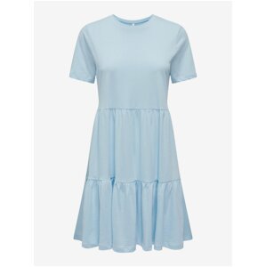 Světle modré dámské basic šaty ONLY May - Dámské