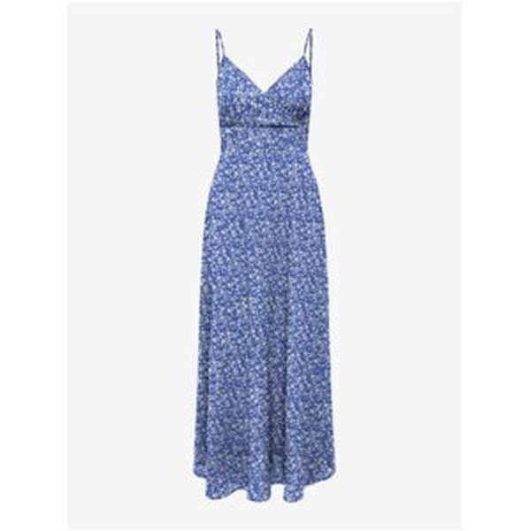 Modré dámské květované midi šaty ONLY Nova - Dámské