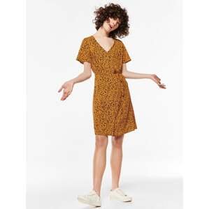 Oranžové šaty s leopardím vzorem M&Co