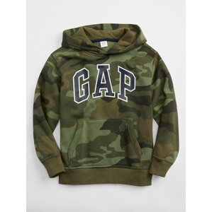 Khaki klučičí dětská mikina GAP Logo camo pullover hoodie