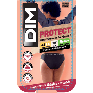 Černé dámské menstruační kalhotky Dim MENSTRUAL SLIP