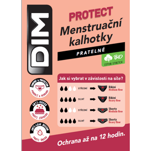 Černé dámské noční menstruační kalhotky s krajkovým detailem Dim MENSTRUAL LACE SLIP