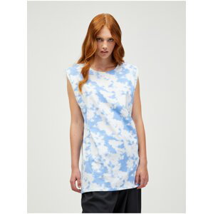 Modro-bílé vzorované dlouhé tričko Pieces Tabbi