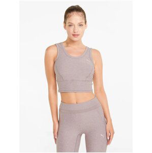 Světle fialové dámské sportovní cropped tílko Puma Studio Yogini