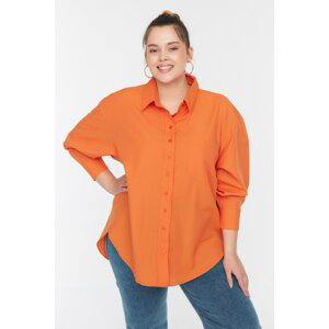 Trendyol Curve oranžová košile s límečkem