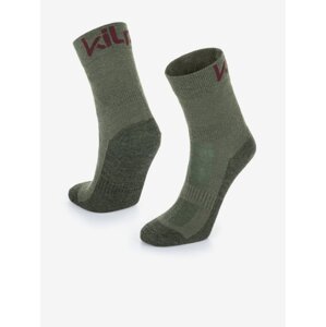 Khaki unisex outdoorové ponožky z Merino vlny Kilpi LIRIN-U
