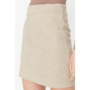 Trendyol Beige A-line Stitching Fabric Mini Length Woven Skirt