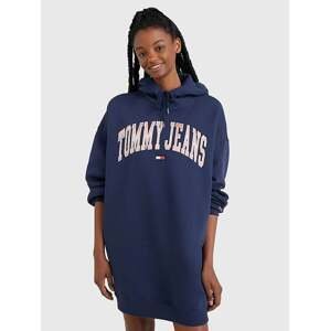 Tmavě modré dámské mikinové šaty s kapucí Tommy Jeans