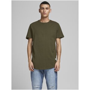 Khaki pánské basic tričko Jack & Jones Noa - Pánské