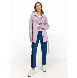 Světle fialová košilová bunda s třásněmi ORSAY