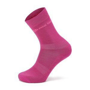 Unisex ponožky z merino vlny ALPINE PRO KLAMO fuchsia red