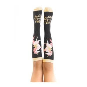 mshb&g Dívčí ponožky Unicorn, černé, po kolena