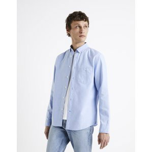 Světle modrá pánská bavlněná košile Celio Daxford
