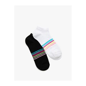 Koton Set of 2 Booties and Socks, Multicolored with Stripe Detail.