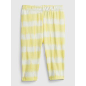 GAP Žluté holčičí dětské legíny organic cotton crop leggings