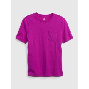 Tmavě růžové dětské tričko s kapsičkou GAP