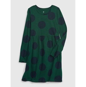 Tmavě zelené holčičí puntíkované šaty GAP