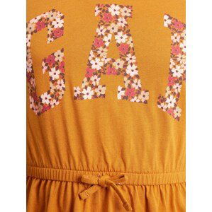 Oranžové holčičí šaty s dlouhým rukávem GAP