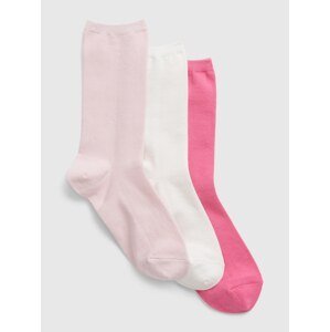 Sada tří párů dámských ponožek v růžové a bílé barvě GAP