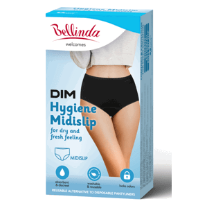 Černé dámské menstruační kalhotky s vysokým pasem Bellinda Hygiene Midislip