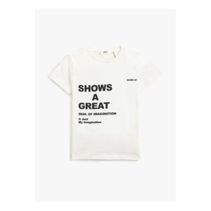 Koton Printed White Boys' T-Shirt 3skb10199tk