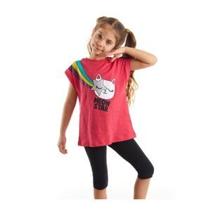 mshb&g Star Cat Girl Kids T-shirt Black Leggings Suit